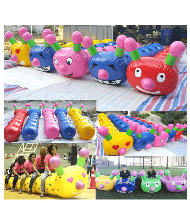 5 people inflatable caterpillars team work sport games