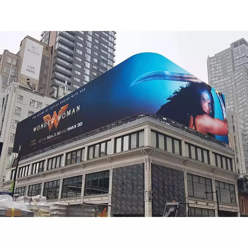 Naked Eye 3d Billboard Outdoor Led Display 90 Degree Building Corner