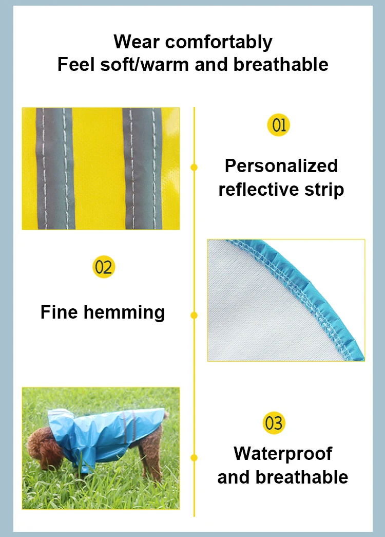 Adjustable Waterproof Reflective Coat Jacket Pet Dog Raincoat