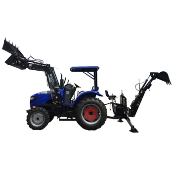 CE/COC certificated farm garden tractor with front end loader and backhoe/excavator for hot sale