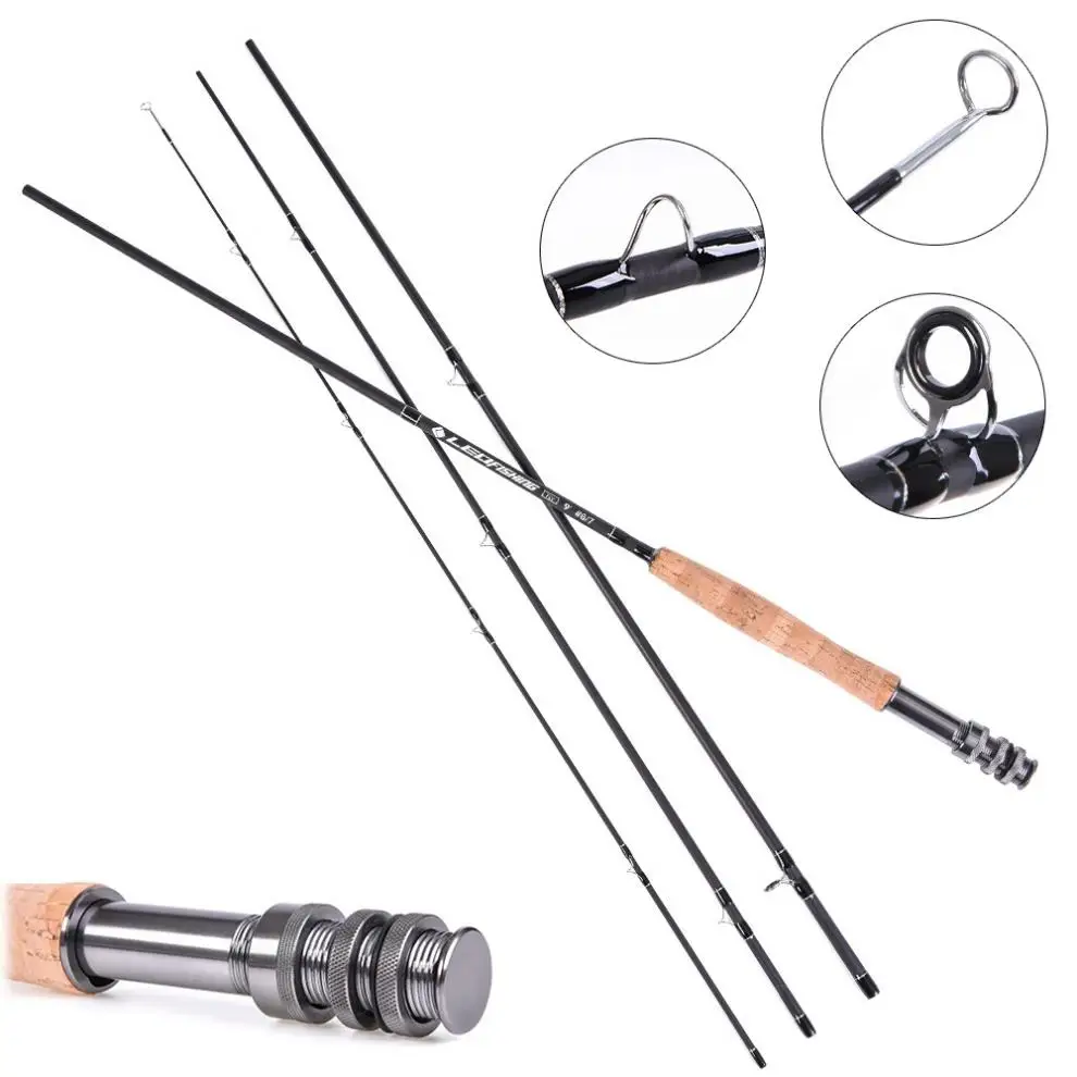 Fly Fishing Rod 2.7m 9ft Carbon Fiber Flying Fishing Rod 4/5/6/7 Wt 4 Section Ultra Light