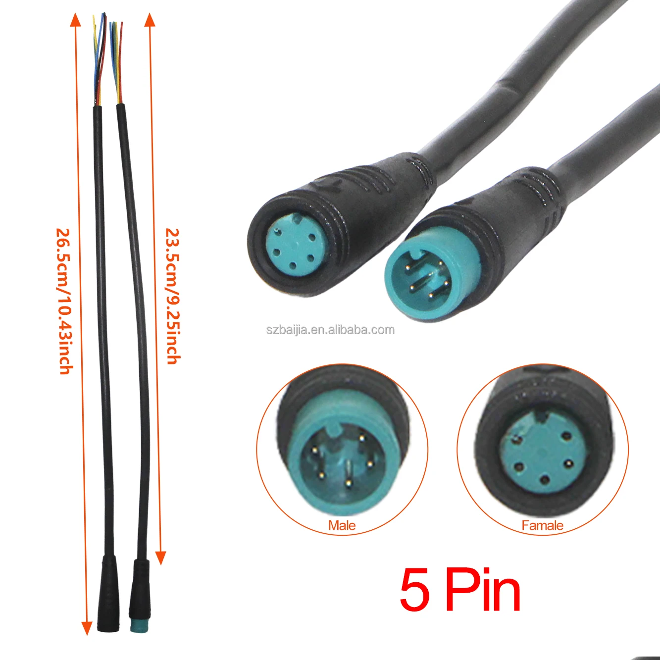 2/3/4/5/6/7/8/9 Pin female male Connector Cable Waterproof wire for electric Ebike Display Pin Cable scooter accessories