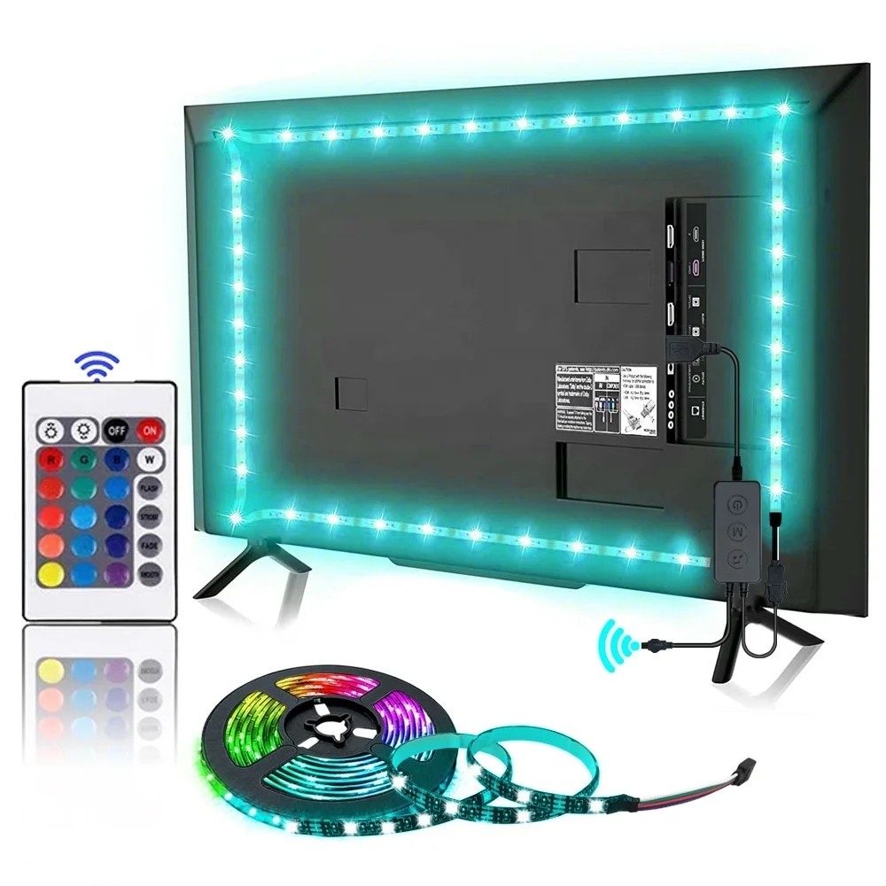 Continent Toeval snor Led Strip Verlichting Usb Powered Rgb 2835 Color Blue Tooth Ir Remote  Flexible Lamp Tape Diode Tv Backlights For Home Decor - Buy Rgb Dream Color  Led Strip With Connector,Led Strip Ws2801,5v