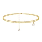 Pearl Jewelry Joycuff Elegant Luxury Gold Thin Chain Bracelet Bead Diamond Pearl Pendant Bangle Jewelry