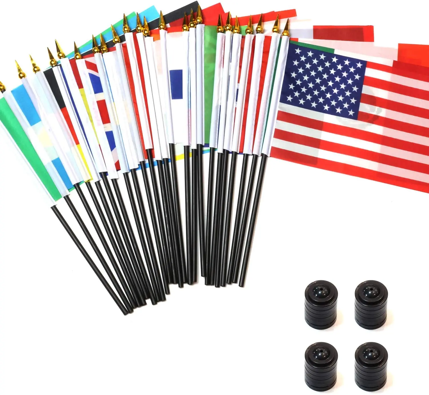 Custom Country Deluxe Desk Flags Set Miniature American Us Desktop Flag