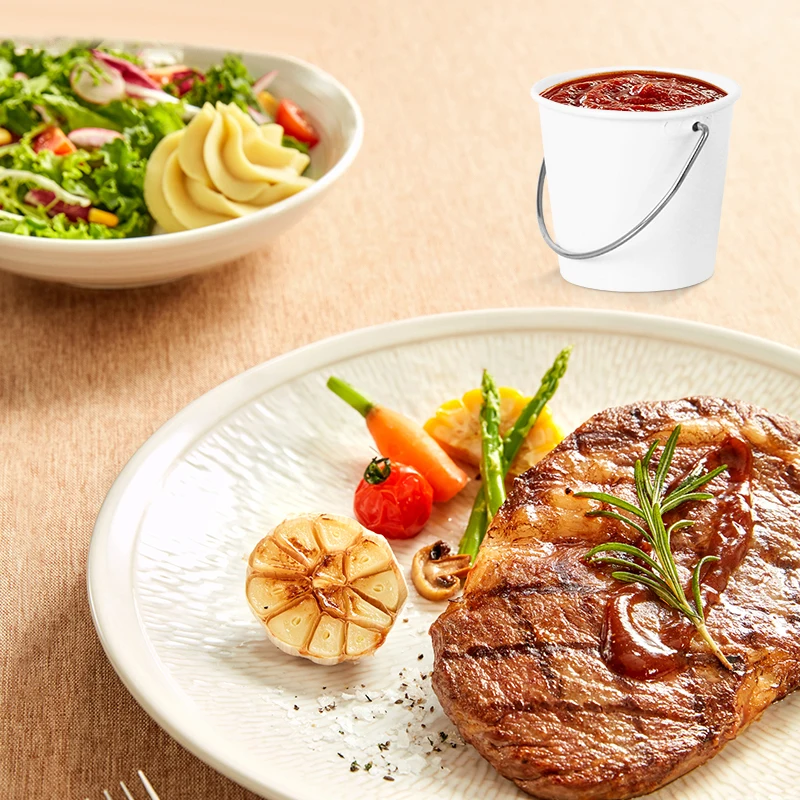 Custom Made Metal Storage Canister with Handle Hotel Western Meal Sauce Storage Bucket