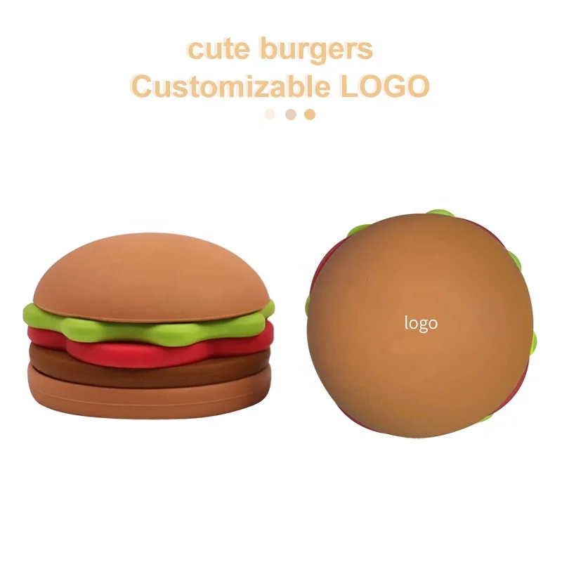 Wellfine BPA Free Educational Kids Silicon Stack Toy Creative Children Gift Hamburger Silicone Baby Stacking Toys