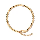 Milskye Fashionable Elegant Simple 925 Silver Plated 18K Gold Beaded Bracelet