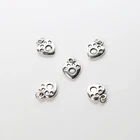 Print Alloy Jewelry Paw Print Heart Pendant Findings Zinc Alloy Charm For DIY Jewelry Making 12x15mm