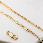 New Style Fashion 18K Yellow Gold Chain Necklace For Men And Women 2 MM 16-30 Inch