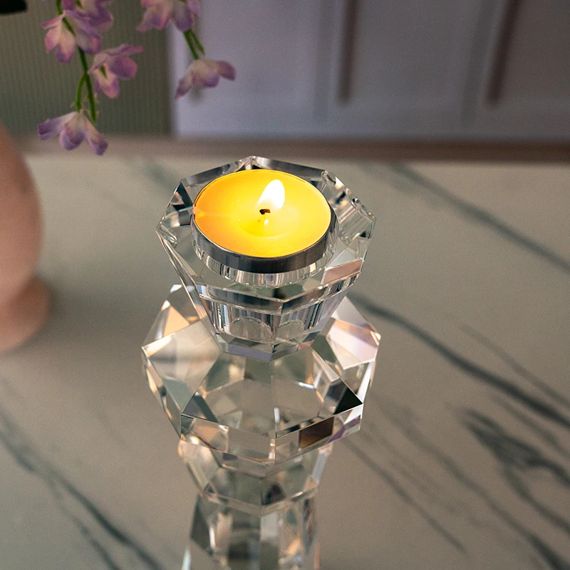 product simple and elegant high end glass candle holder furniture decoration suitable wedding candle holders for dual size candles-6