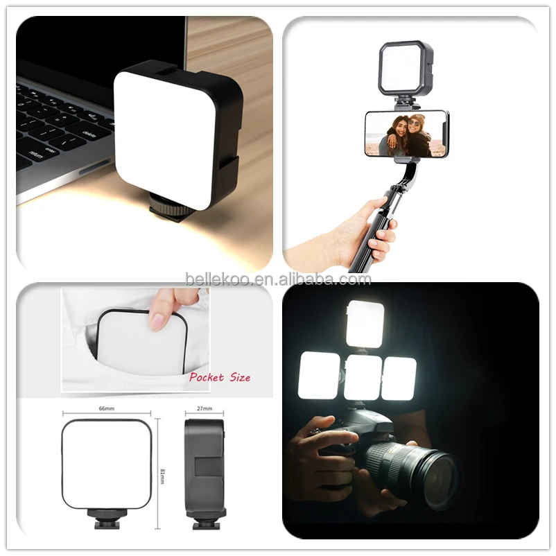 2Pack Lapel Mic 53'' Tripod Stand LED Video Light Wireless Microphone Phone Vlogging Kit For Tiktok Facebook YouTube Vlog Making