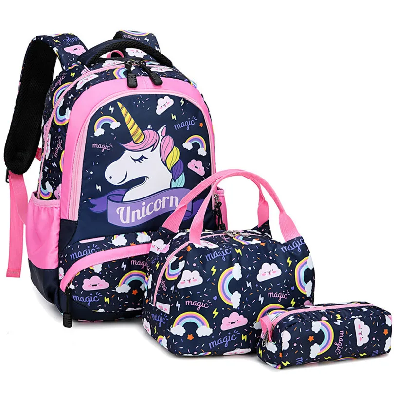 Personalizado Lindo Bebé Unicornio mochila para niñas escuela adolescente Niños Rosa L310 