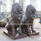 Brass Lion Statues Life Size Antique Cooper Brass Sitting Lion Sculpture Statues For Sale
