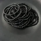 Obsidian Gemstone Bead Stretch Bracelet Black Obsidian 4mm Round Bead Bracelet Wholesaler
