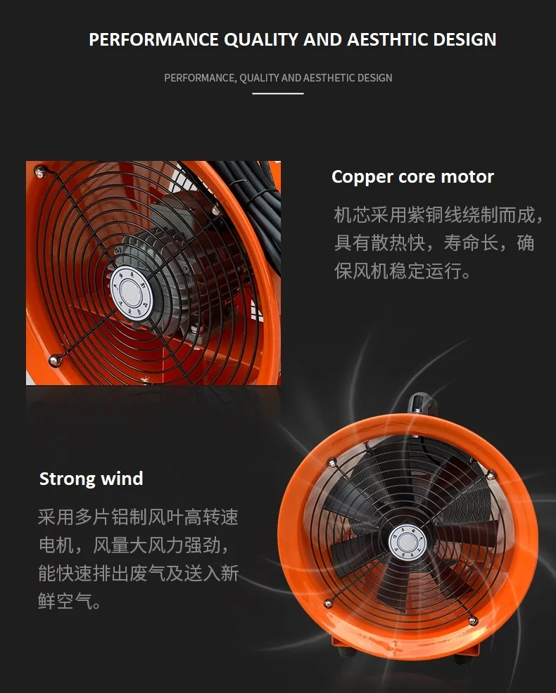 Axial Portable Ventilation Fan, 200mm, 250mm, 350mm - detail 16