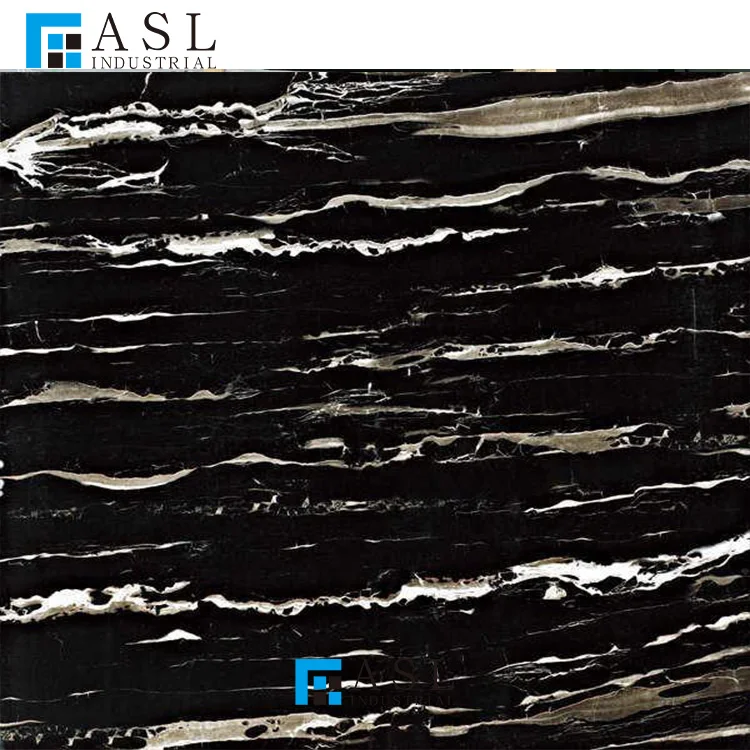 Factory direct cheap price natural china marmore black and white dragon silver portoro/potoro Italy marble slab