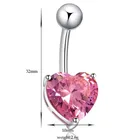 Heart Heart Navel Button Body Piercing Jewelry Heart Shape Zirconia Belly Rings For Women