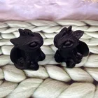 Obsidian Wholesale Natural Crystal Animals Toothless Crystal Black Obsidian Toothless Hand-carved For Decoration Gift