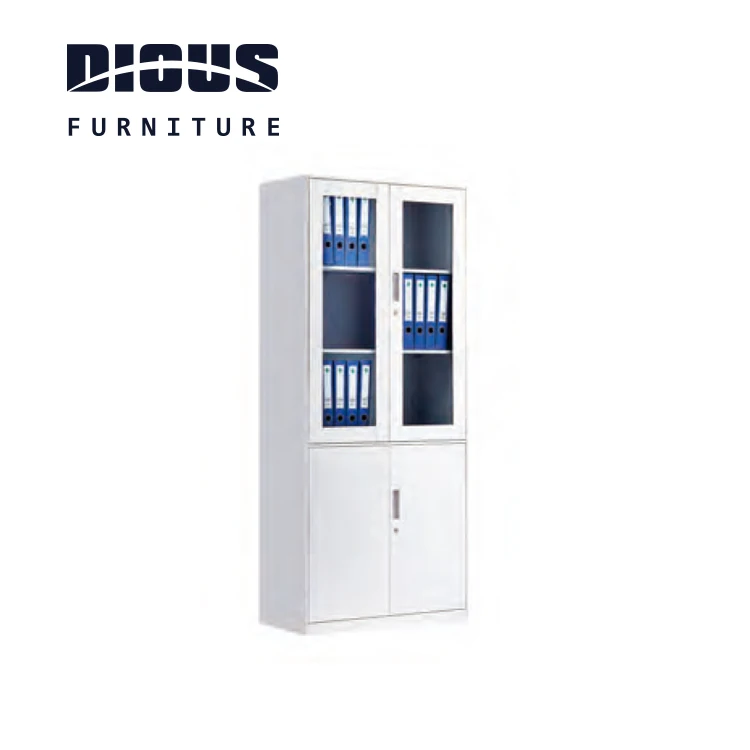 Dious white elegant furniture cabinet office file cabinet drawer glass steel cabinets
