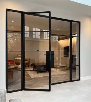 ALUFRONT UAS Certificated Design Double Glass French Aluminum Swing Casement Door