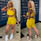 Summer Set MOEN Sleeveless Woman Clothes Ladies Summer Set 2 Piece Outfit Womens 2 Piece Short Pants Set