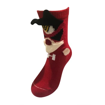 Christmas new design knitted 3d funny novelty men toy cute socks with animal pattern