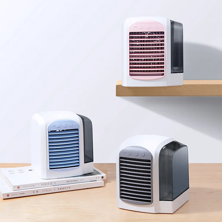 Fan-wyx Wassergekühlte kleine Klimaanlage Mini-Luftkühler Europäischer Haushaltslüfter USB Tischklimagerät Lüfter Kühlschrank Erfrischend,C 