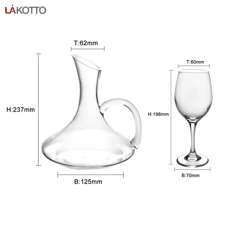 Lead-free Crystal Glass Wine Decanter 2pcs goblet Built-in Aerator Pourer Wine Carafe Accessories Gift