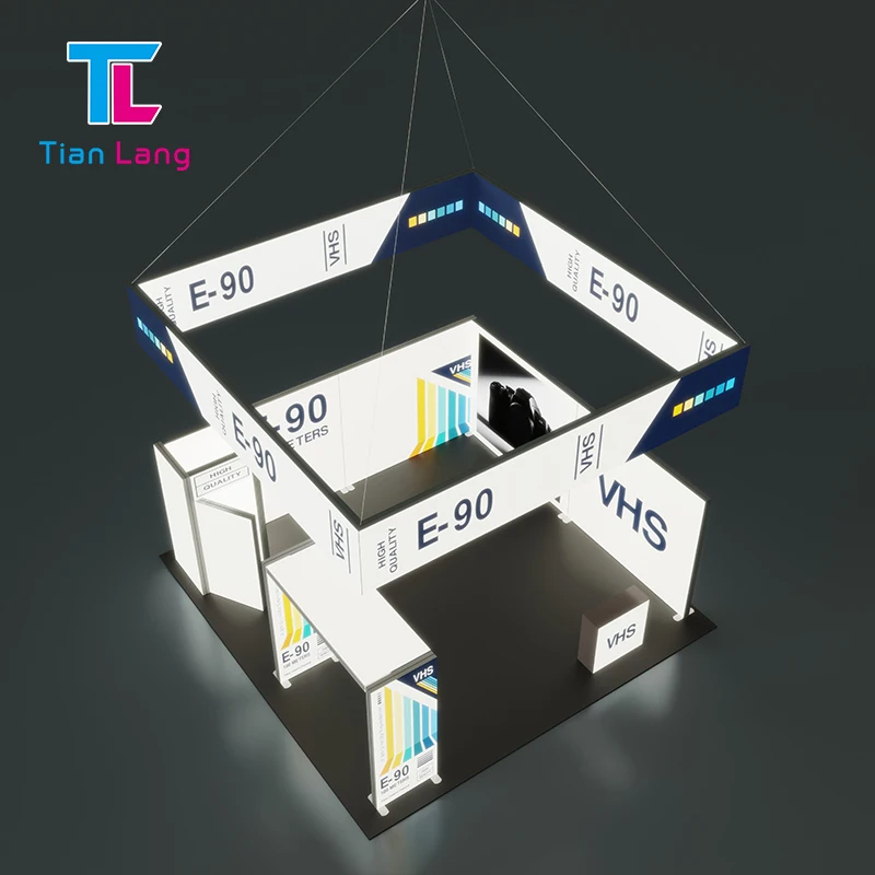 product aluminum portable customized hanging ceiling light box exhibition booth seg frame trade show display-7