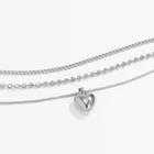 European And American Alloy Multi-layer Bead Chain Retro Simple Heart Pendant Set Necklace