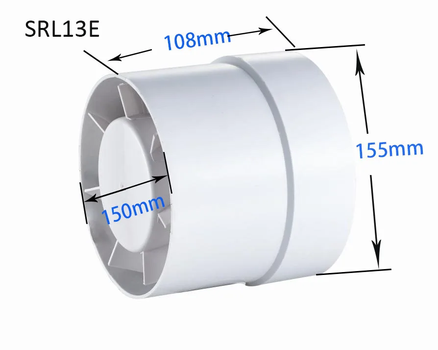 Inline Duct Ventilation Fan, 5Inch, ABS, Plastic - detail 14
