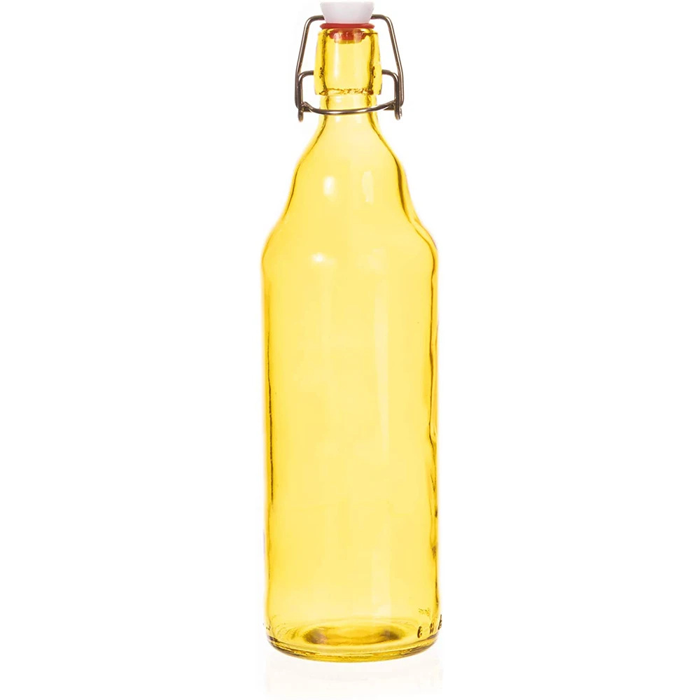 33 Oz Yellow Glass Grolsch Beer Bottle Quart Size Airtight Seal With