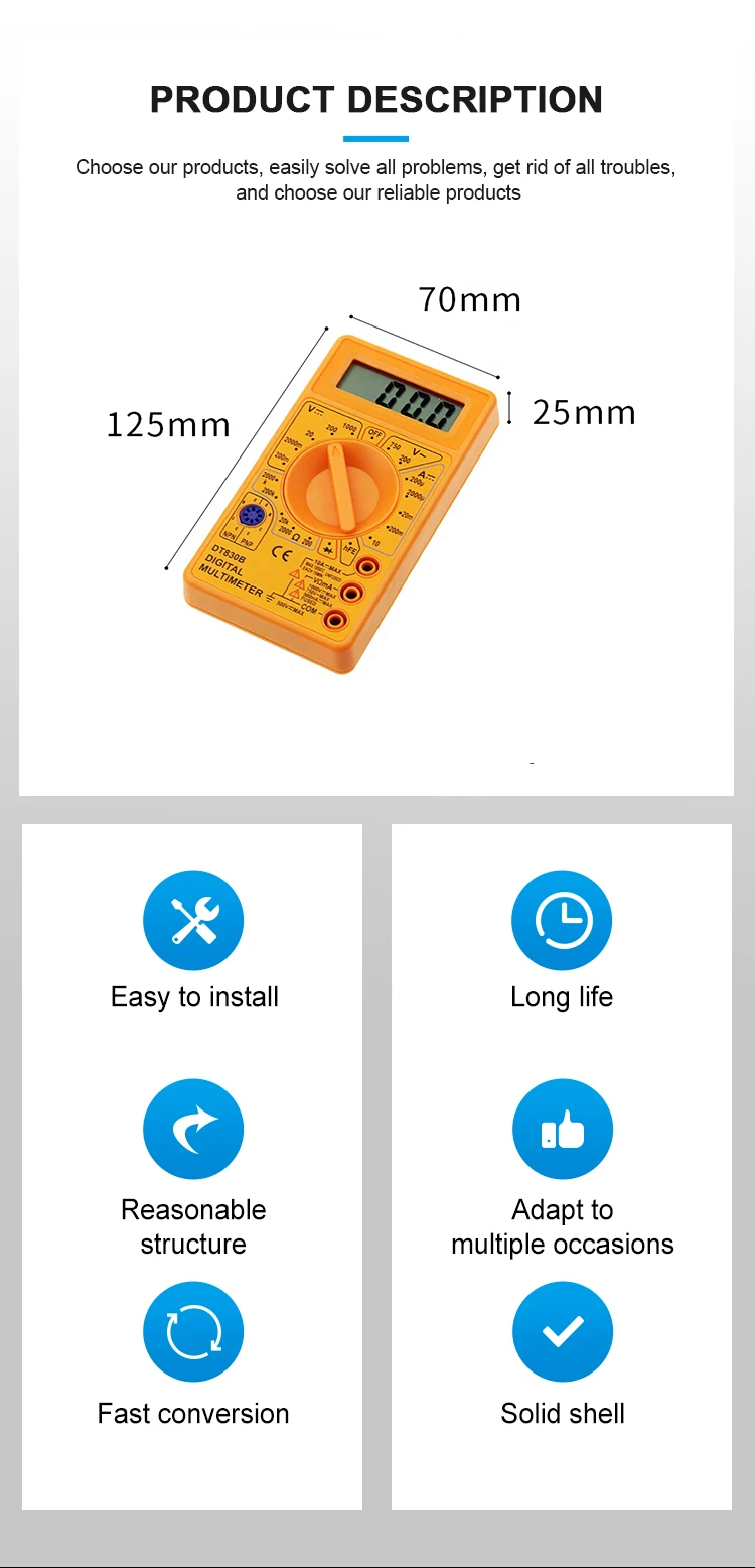 Dt830d Dt832 With Buzzer Digital Multimeter Buy Multimeter Digital