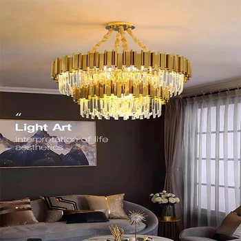 Crystal pendant light modern luxury home villa living room dining room lighting nordic hot sales LED hanging light