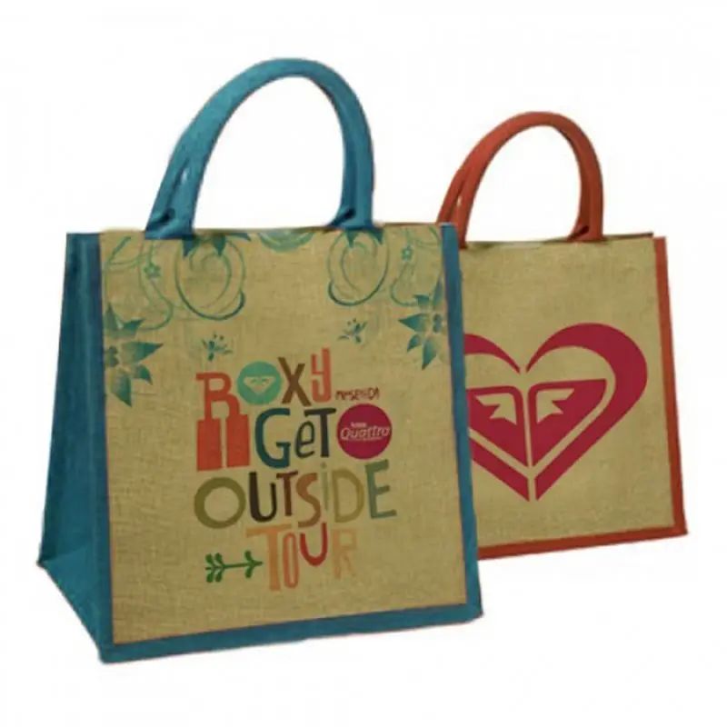 Portable sack linen yellow sack green shopping bag high-end packaging bag antique burlap handbag