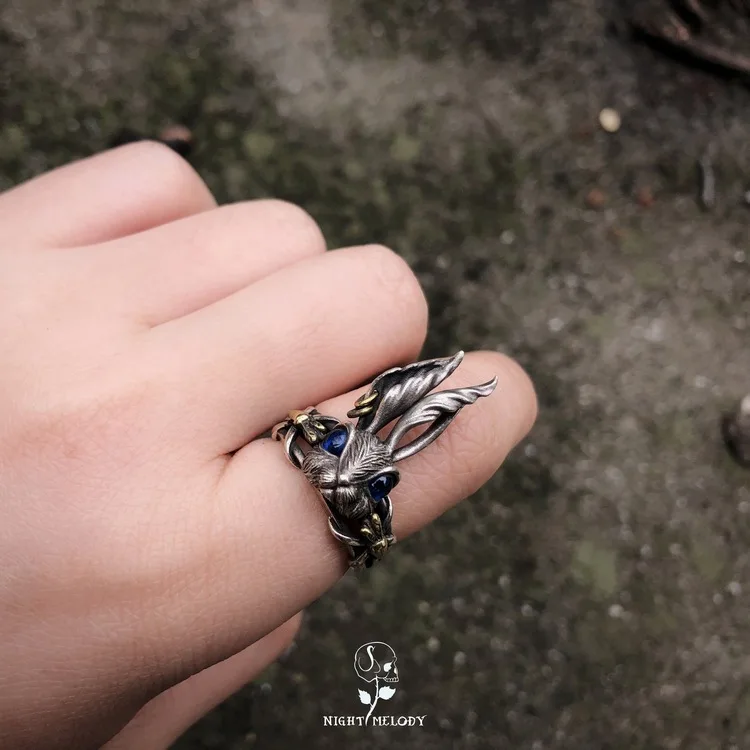 Gothic Animal Rings Women Open Resizable Finger Stainless Steel Vintage  Personalized Rabbit Gemstone Non Tarnish Adjustable Ring - Buy Stainless  Steel Ring,Gothic Ring,Animal Rings Product on 