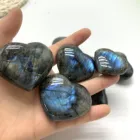 Hot Sale High Quality Natural Labradorite Stone Hand Engraving Polished Palm Stone For Decoration