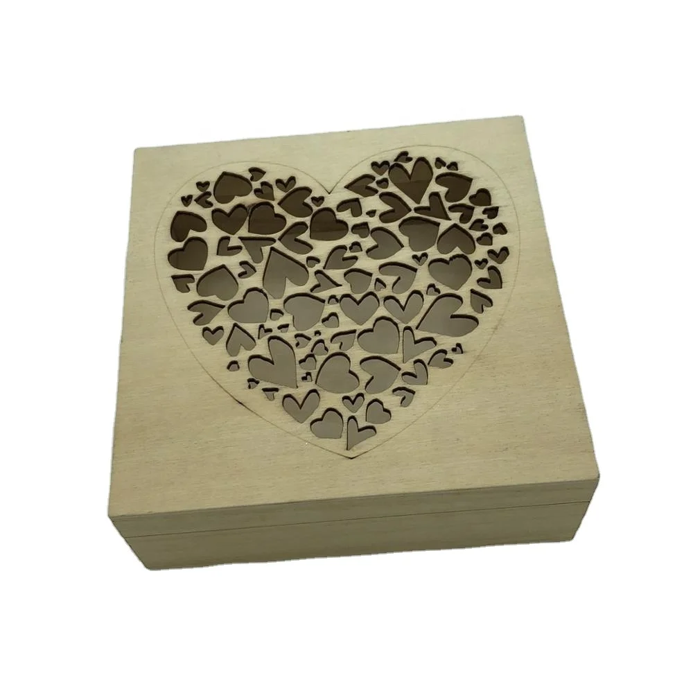 Caja de Madera de Corte láser-Caja de Regalo de San Valentín Cumpleaños de memoria Crafts