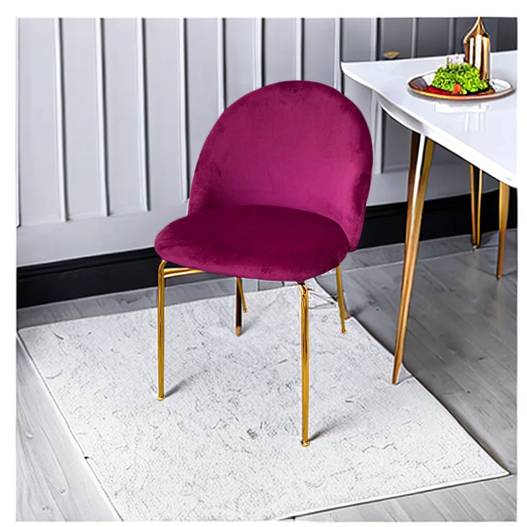 Wholesale Classic Velvet Soft Kitchen Chair Soft Dining Chair Factory Metal Legs PU Leather Great Sales Dinning Room Chairs