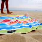 Stripe Beach Towel Rainbow Stripe Colorful Printed Microfiber Beach Towel Water Absorbent Beach Towel