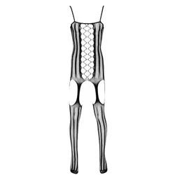 Mens Soft See Through Sheer Halter Neck/Long Sleeves/Hollow Out/Crotchless Stretchy Tights Full Body Pantyhose Stocking