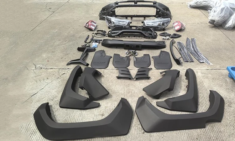 product plastic abs material auto accessories body front bumper set vehicle parts car body kits for hilux 2024 gr sport-5