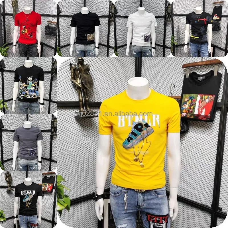 2023 New high-end customized short sleeve printed men's T-shirt top