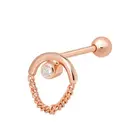 Rose Earring Earrings Rose Gold Plated Silver Ear Piercing Jewelry Small Diamond Chain Earring