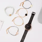 Fashion Casual Women Watch Gift Set Alloy Strap Watches Bracelet 6 Pcs Set For Ladies