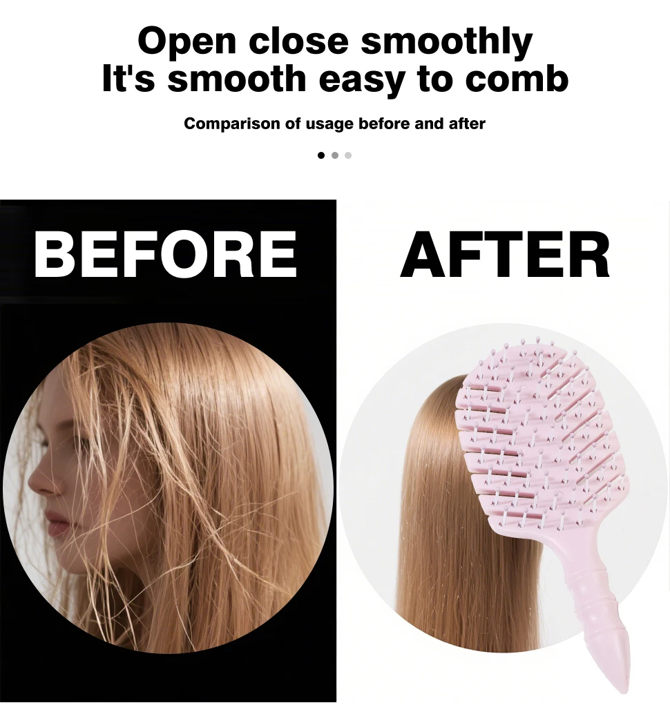 Wholesale Mini Hairbrush and Curly Hair Straightening Brush for Kids, Plastic Nylon Small Scalp Massager details