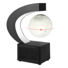 Led Light New Products Publicity C Shape Base Wireless Charge LED Light Speaker Levitating Moon