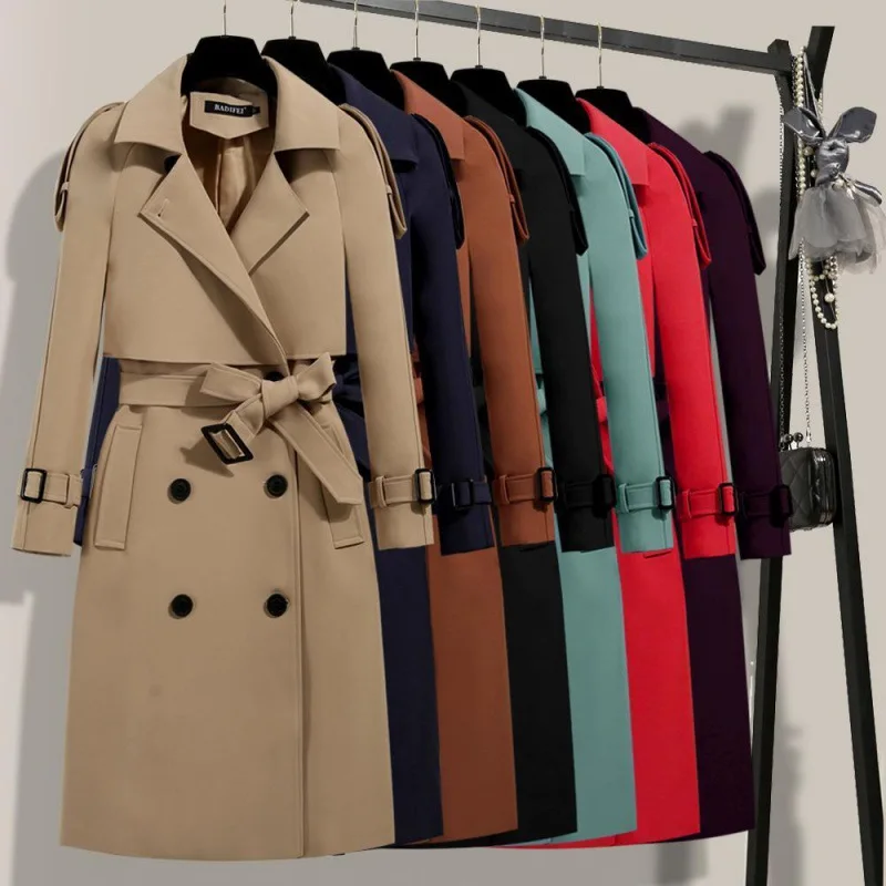 SBM New 2024 Women Trendy Overcoat With Belt High Quality Casual Women