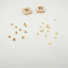Gold Round 18K Gold Plated Brass Beads Double Orifice Wheel Bead Round Ball Beads